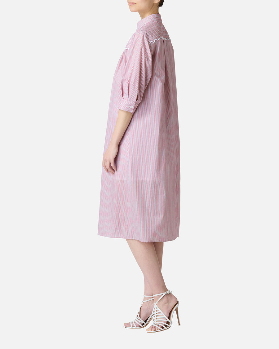 Geometric striped shirt dress