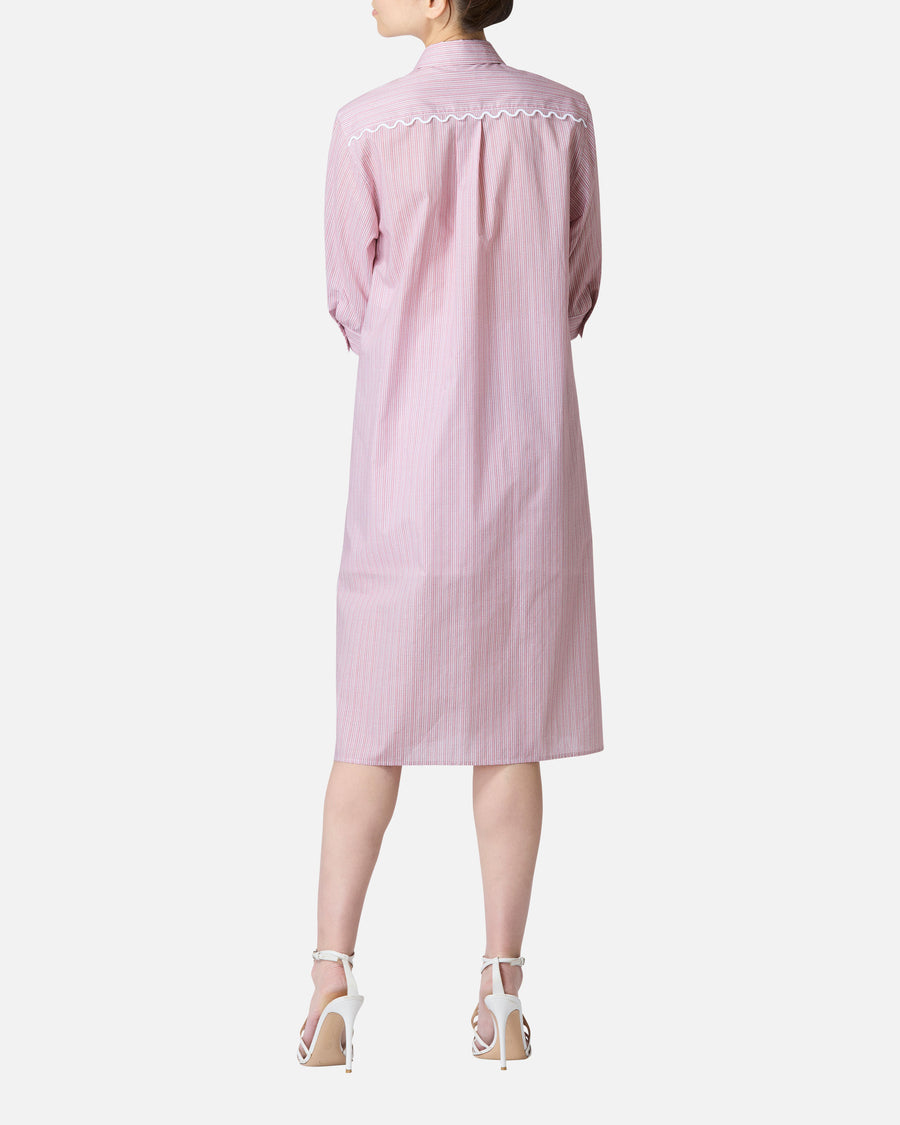 Geometric striped shirt dress