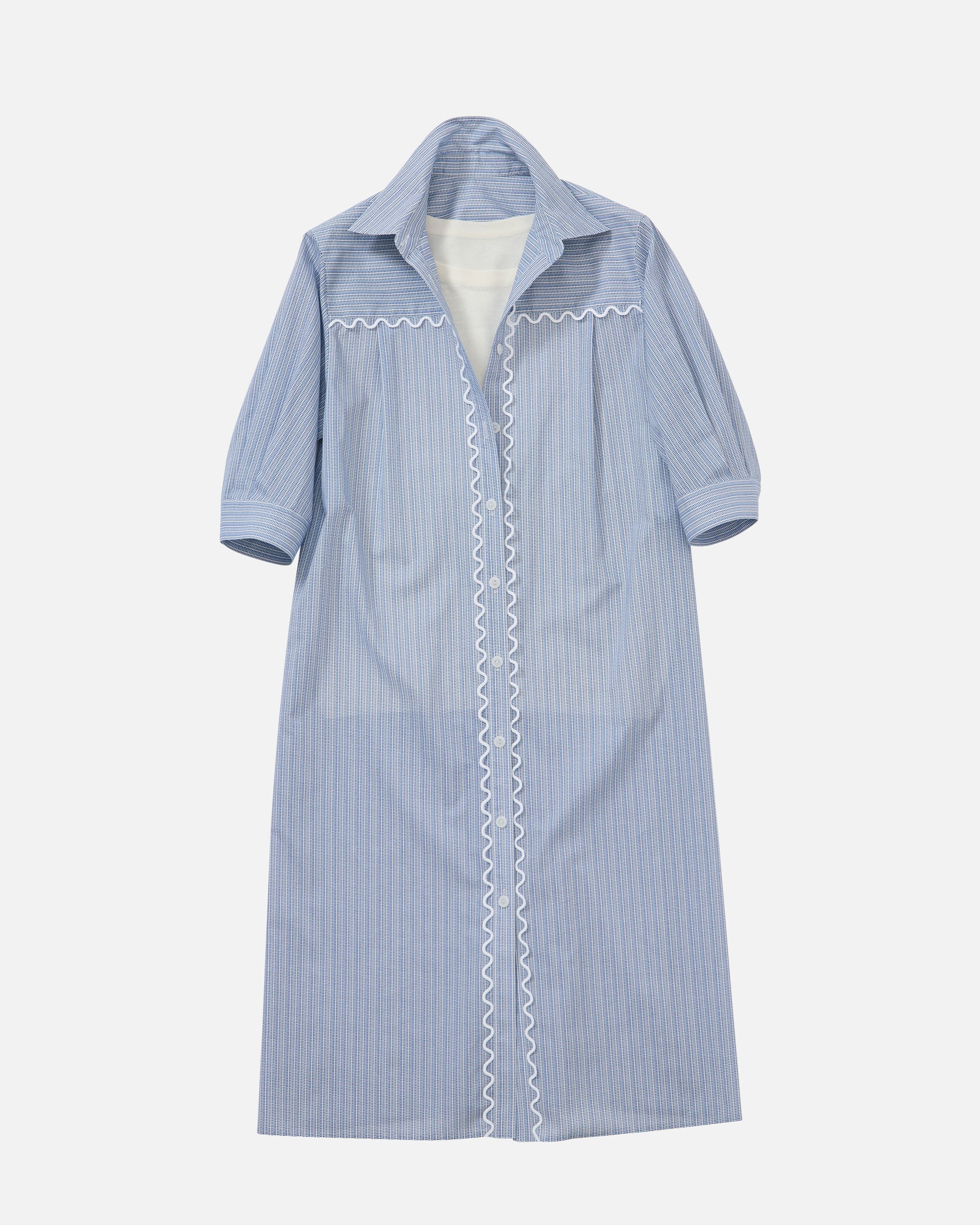 Geometric striped shirt dress