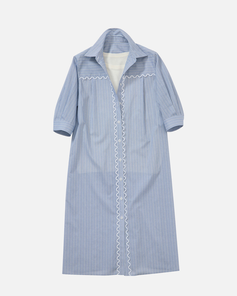 Geometric striped shirt dress
