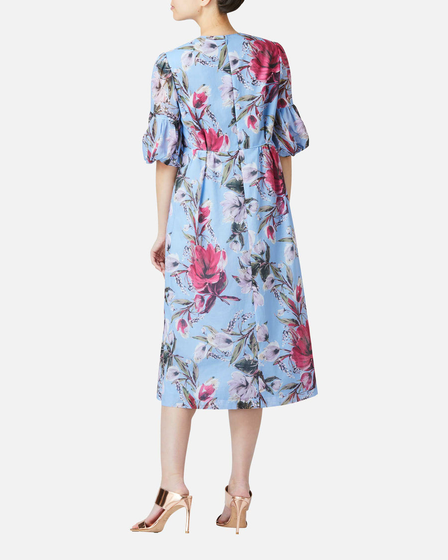 Cache-coeur style voile print dress