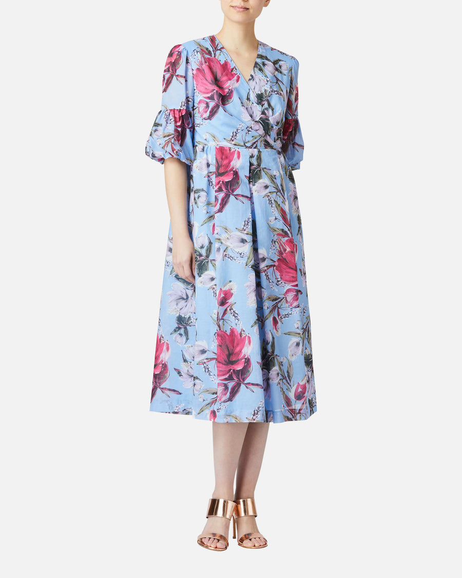 Cache-coeur style voile print dress
