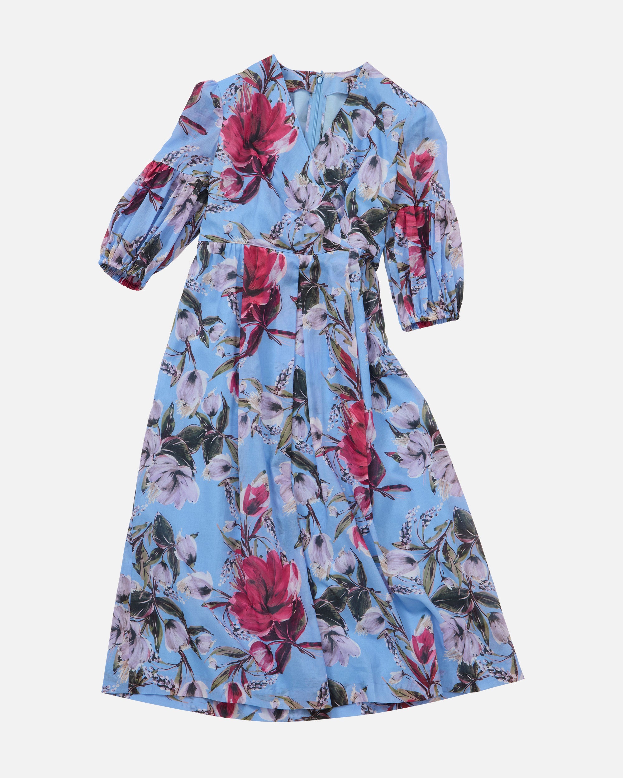 Cache-coeur style voile print dress