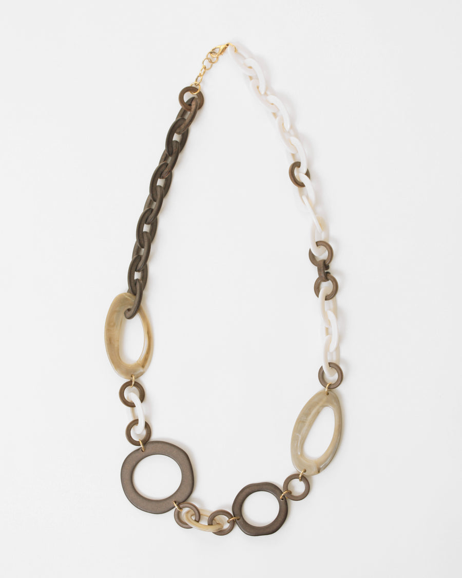 Wood x Marble Chain Necklace