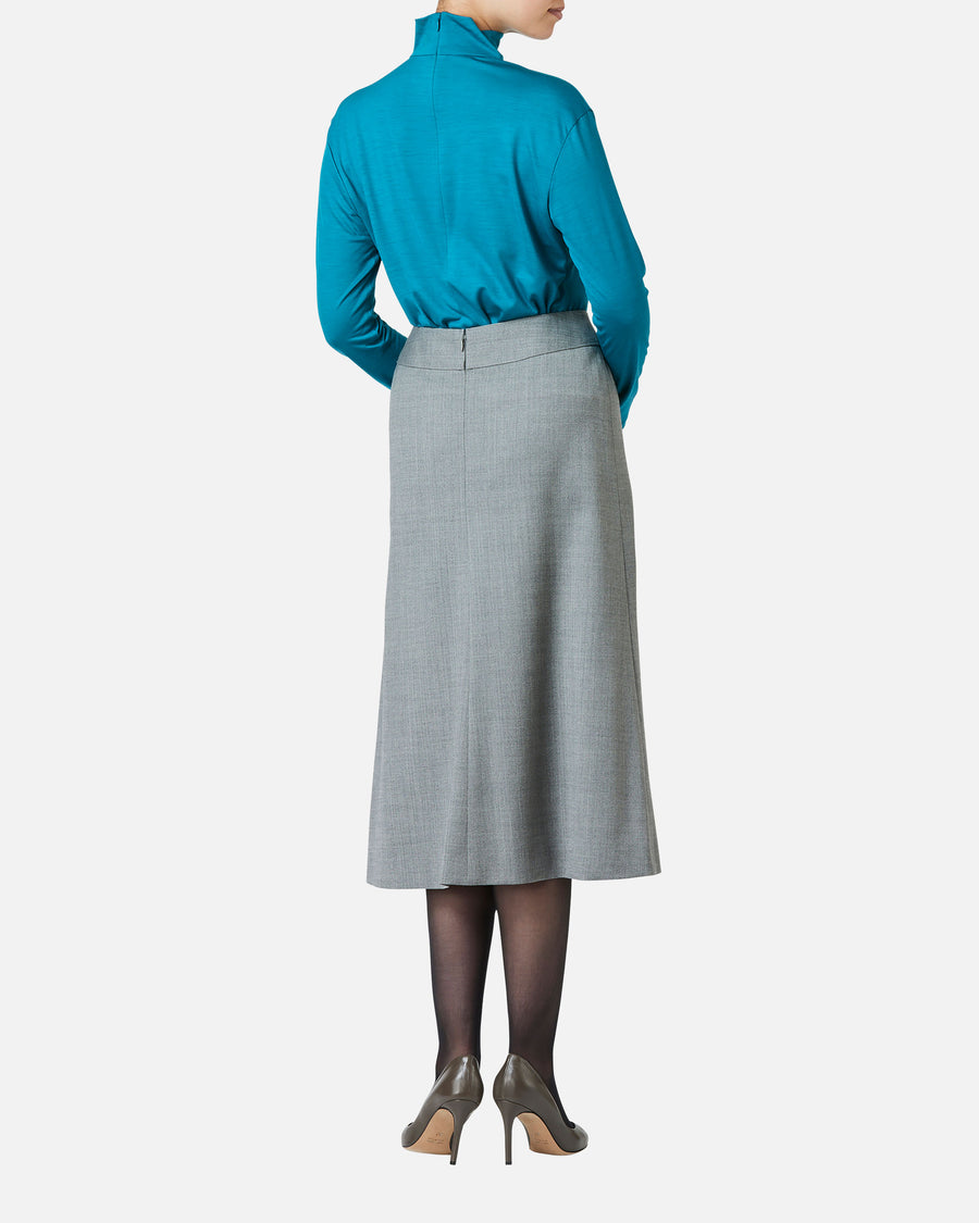 Wool jersey high neck blouse