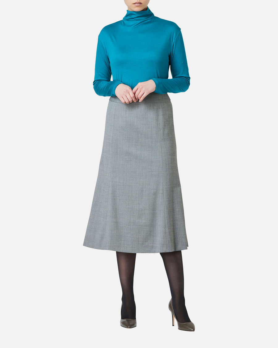 Wool jersey high neck blouse