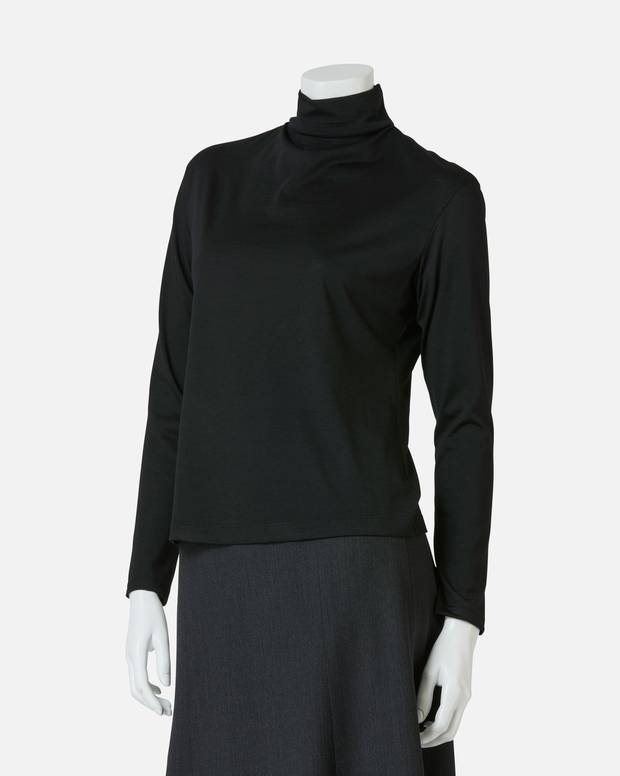 Wool jersey high neck blouse