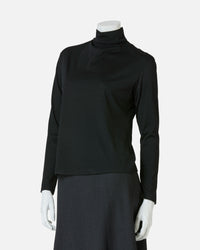 Wool jersey high neck blouse