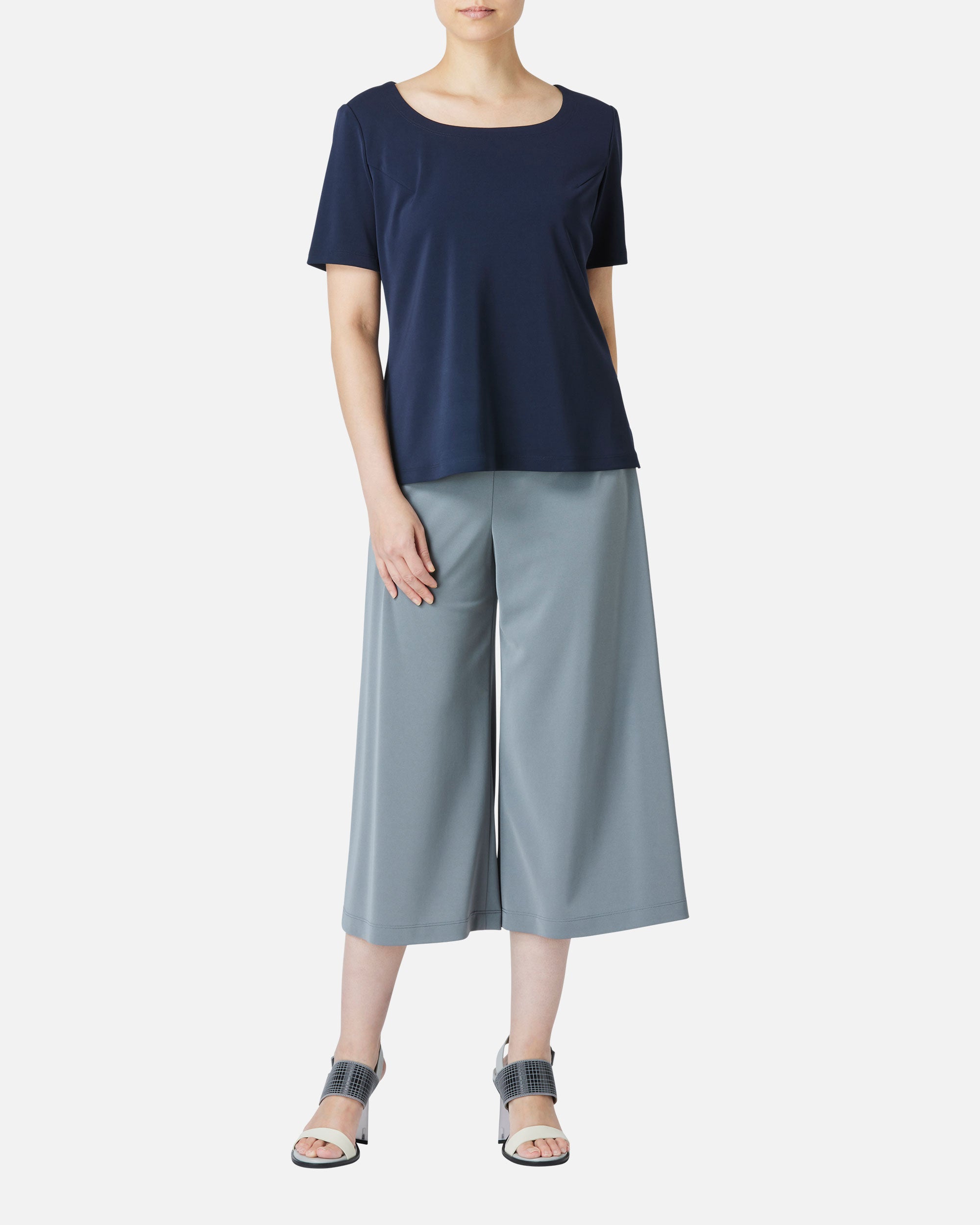 Multi-Platique short sleeve blouse