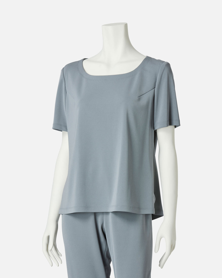 Multi-Platique short sleeve blouse