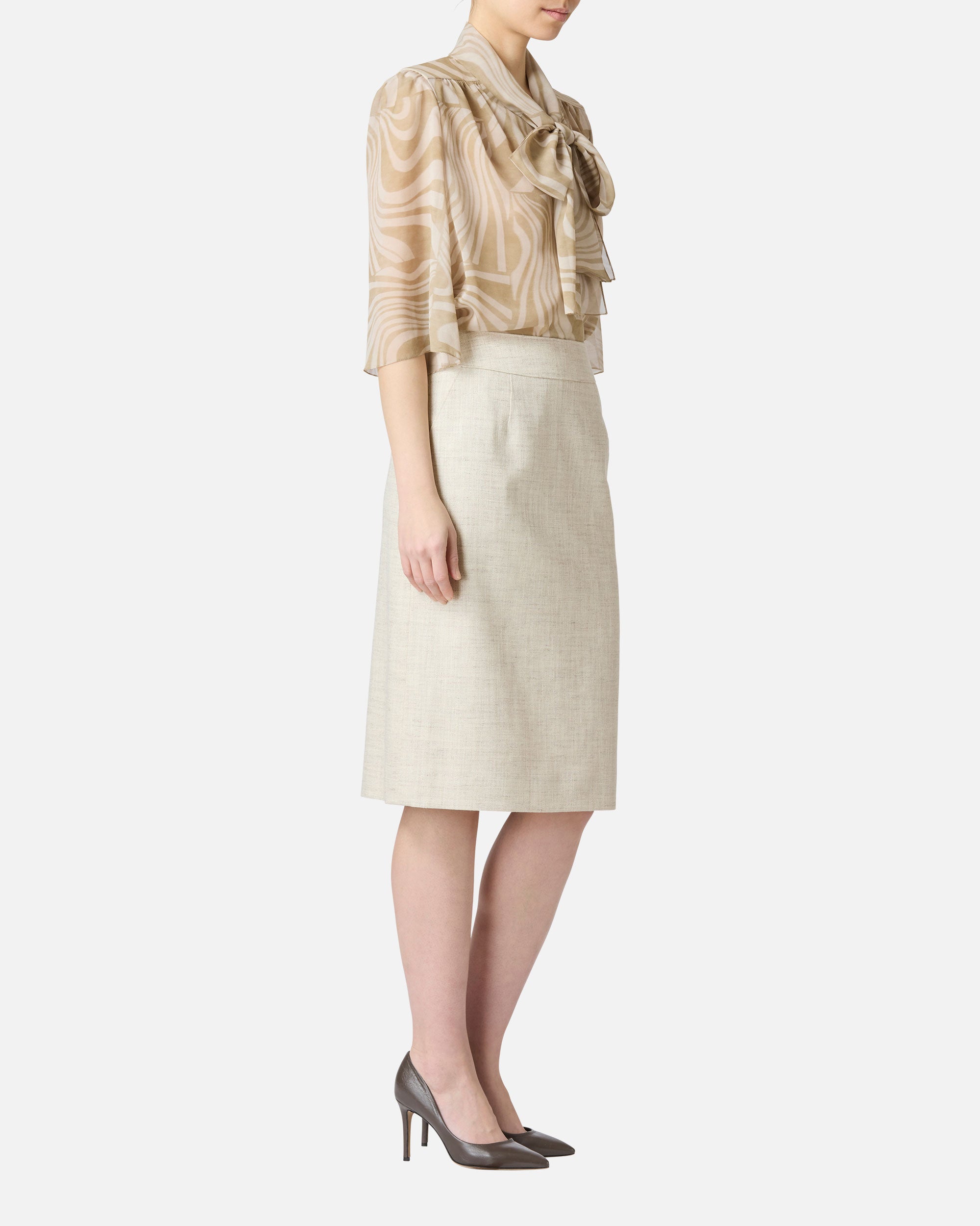 Pastel color twill tight skirt