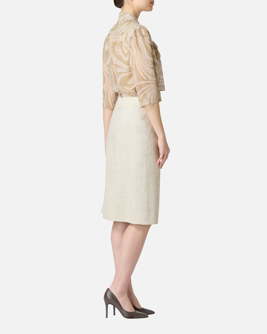 Pastel color twill tight skirt