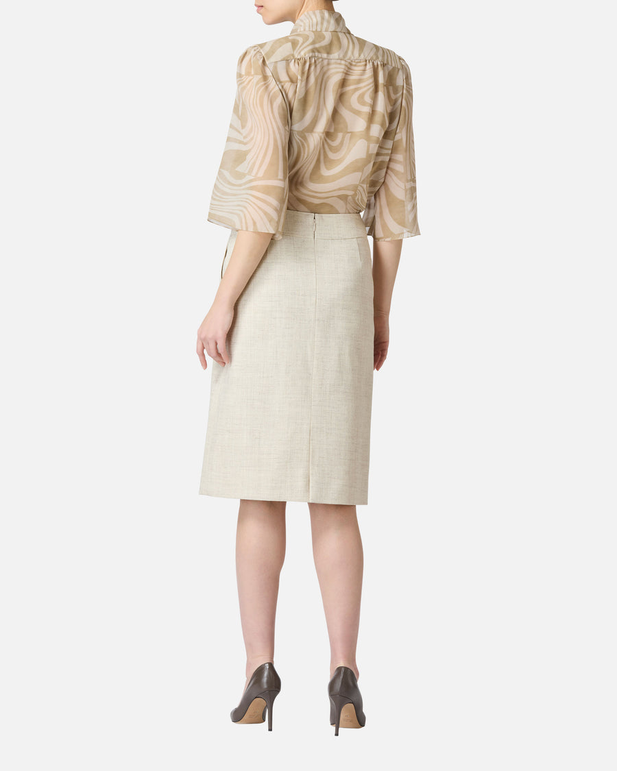 Pastel color twill tight skirt