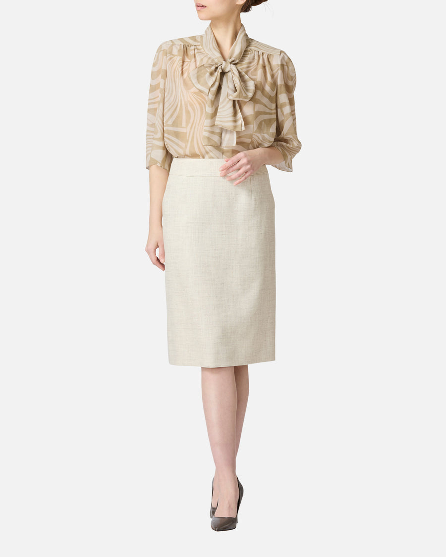 Pastel color twill tight skirt