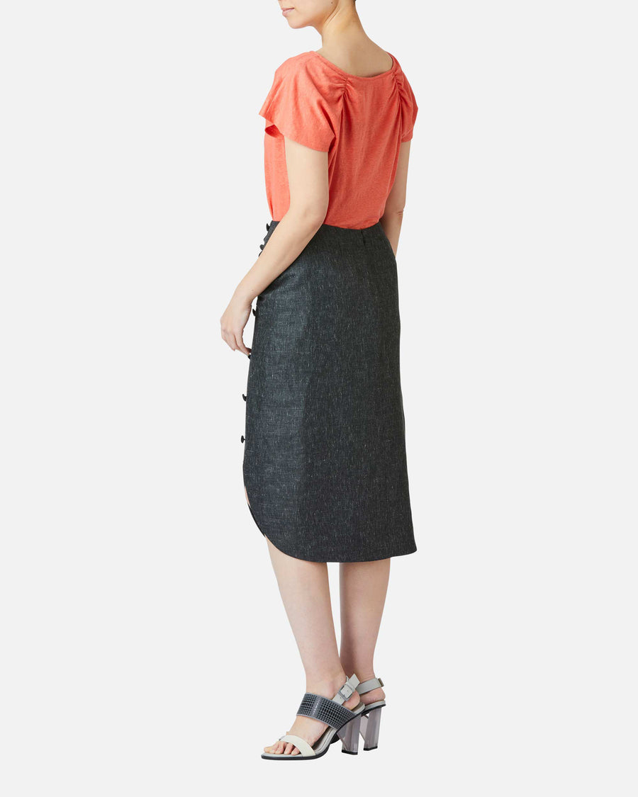 Raglan gathered flare sleeve blouse