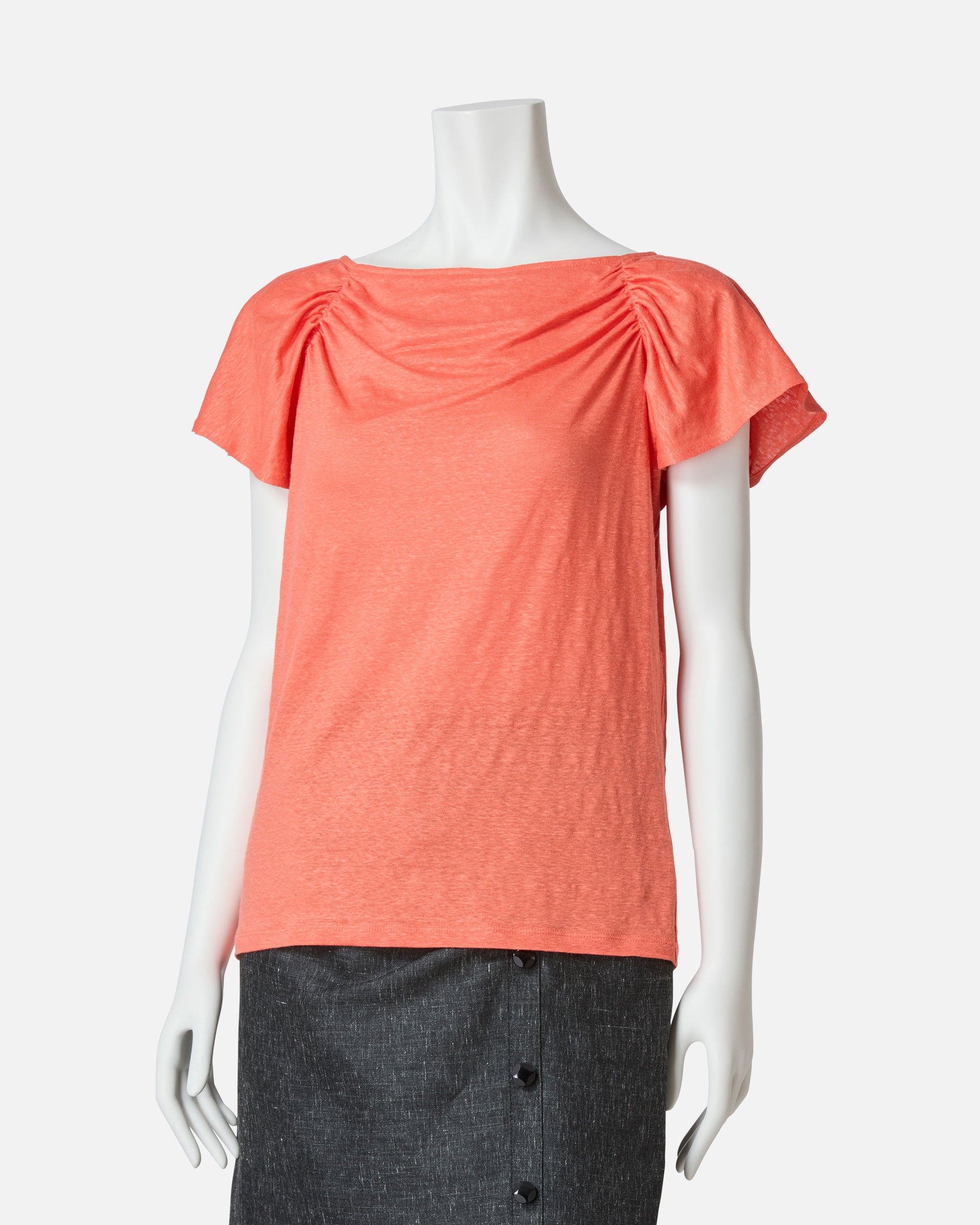 Raglan gathered flare sleeve blouse