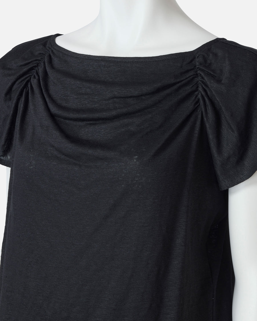 Raglan gathered flare sleeve blouse