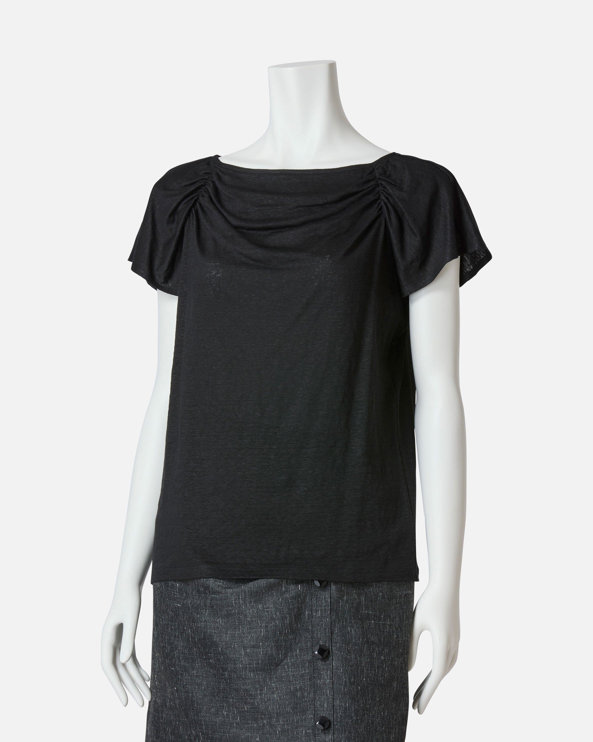 Raglan gathered flare sleeve blouse