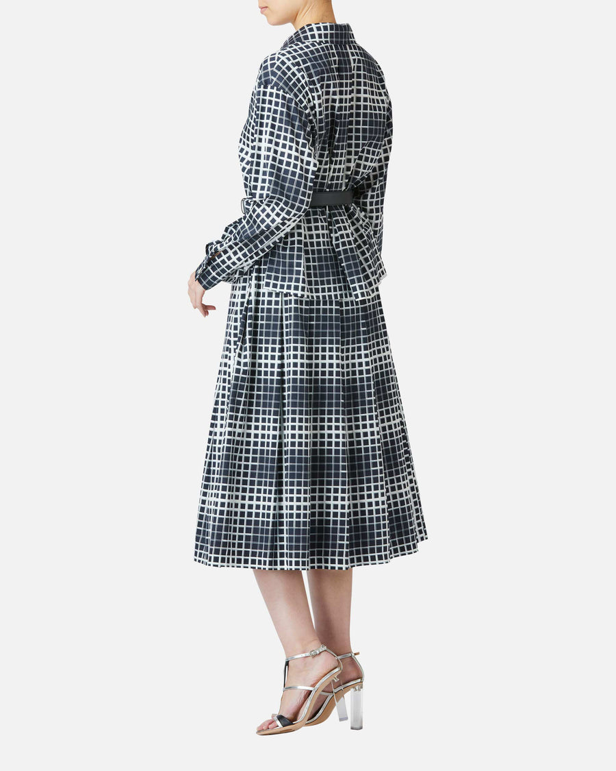 Satin pleated skirt