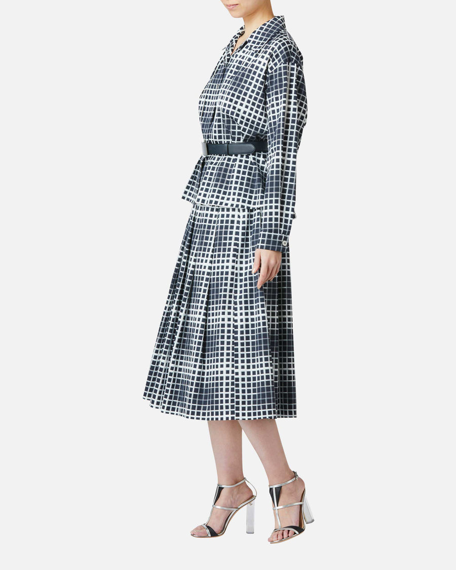 Satin pleated skirt