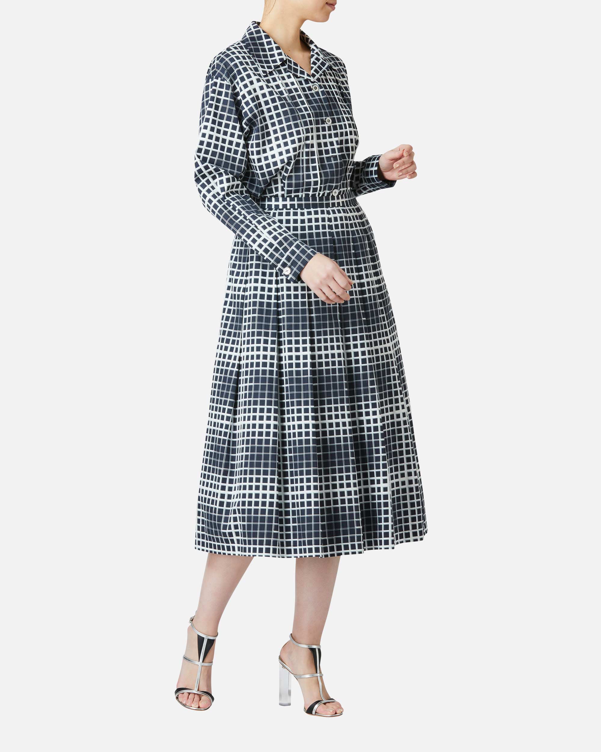 Satin pleated skirt