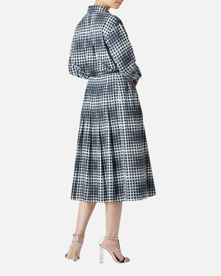Satin pleated skirt