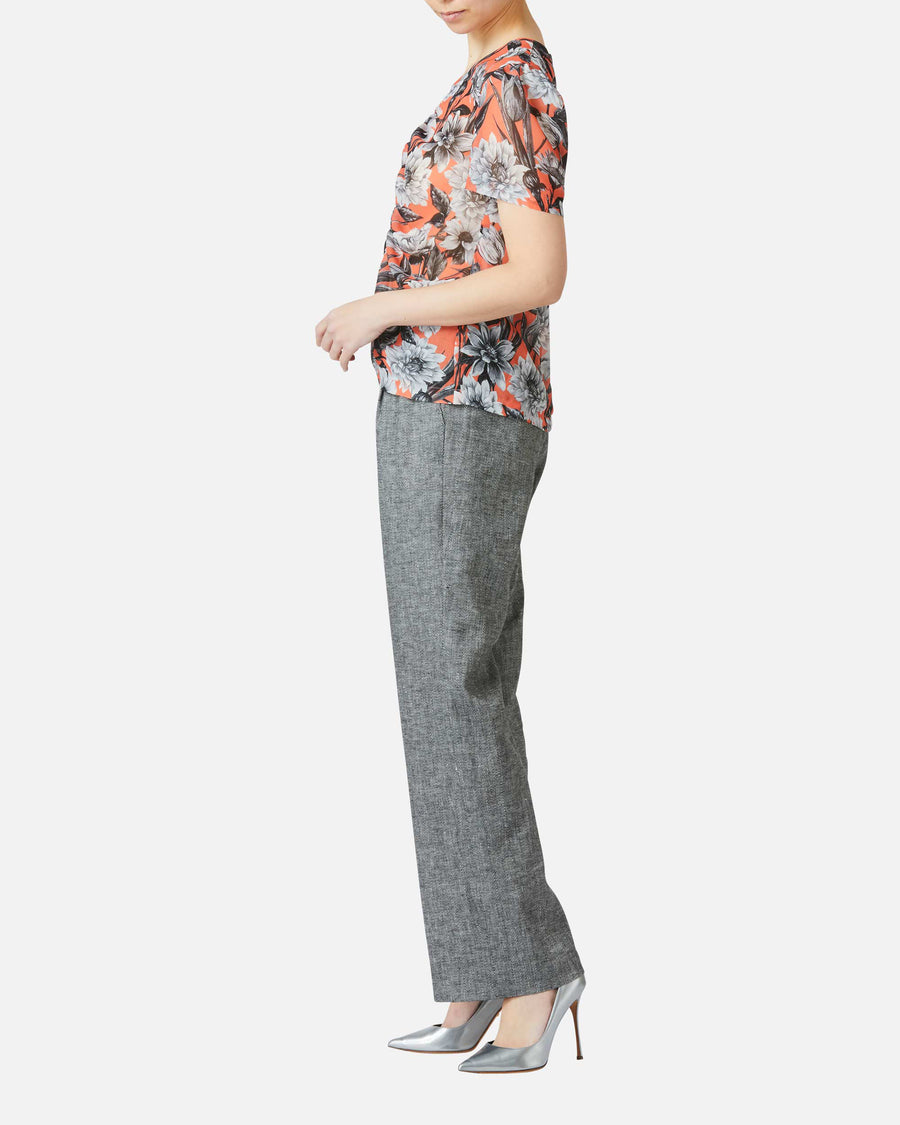 Floral print chiffon blouse