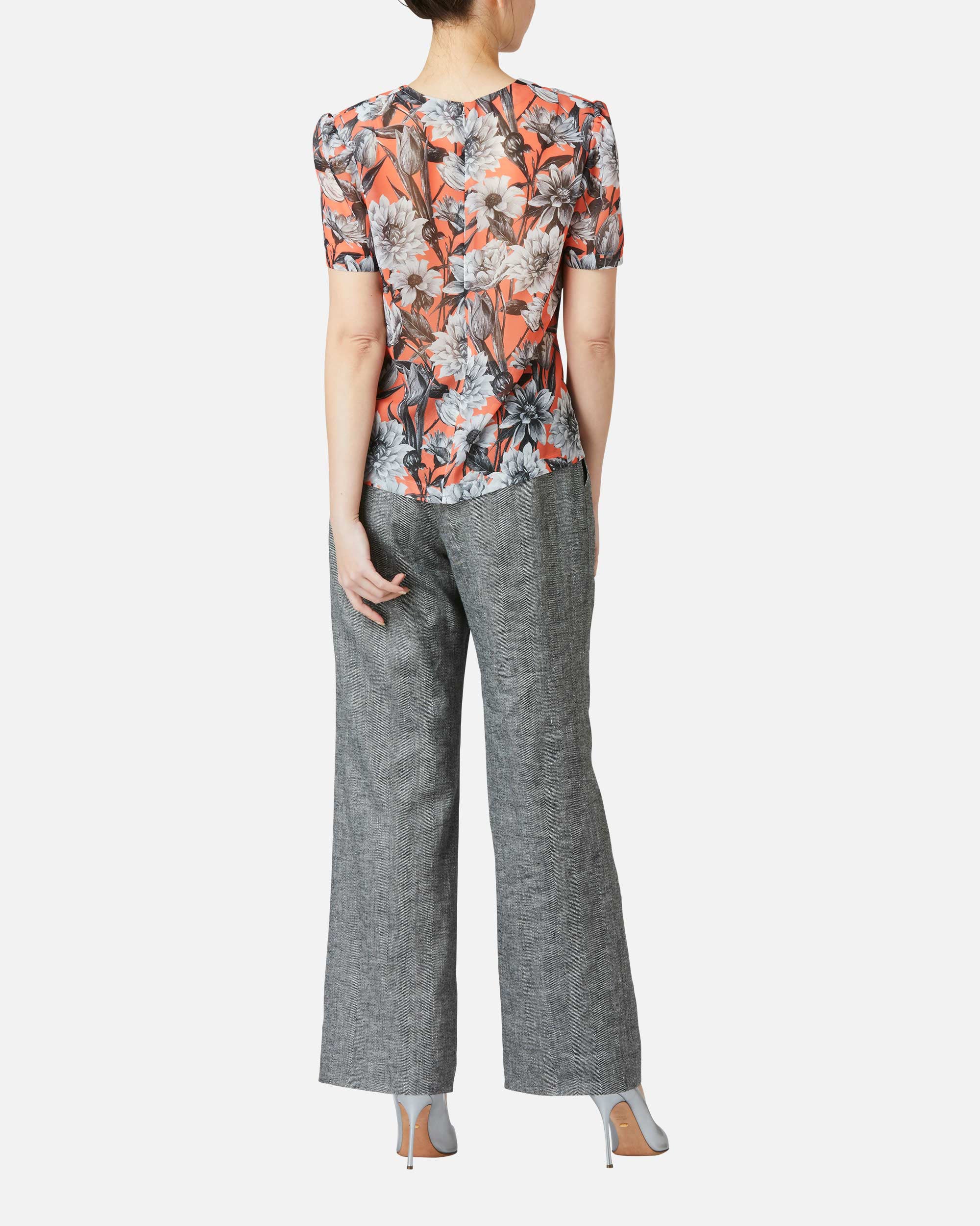 Floral print chiffon blouse