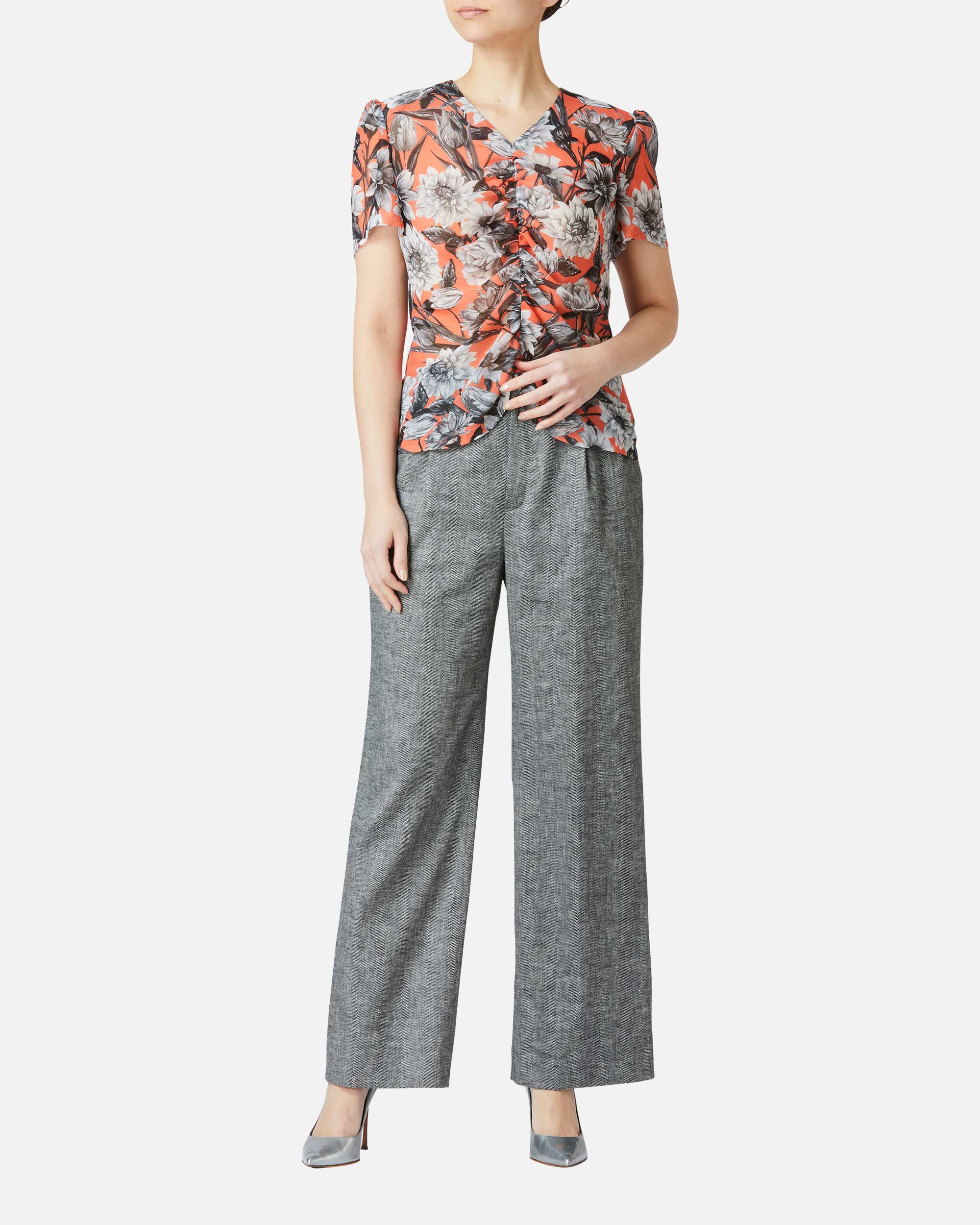 Floral print chiffon blouse