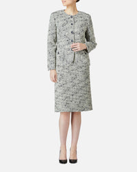 Wool cotton summer tweed tight skirt