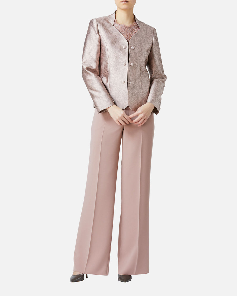 Heart neck collarless jacket