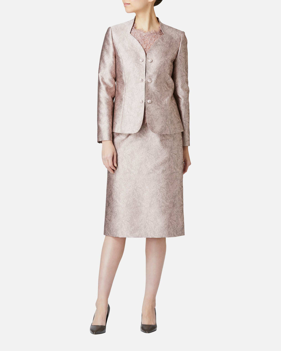Heart neck collarless jacket