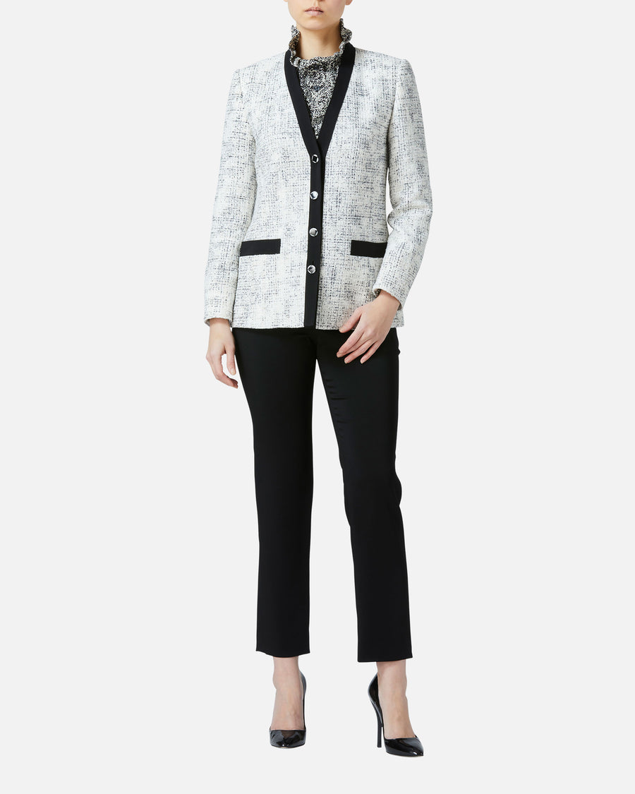 Stretch crepe tapered pants