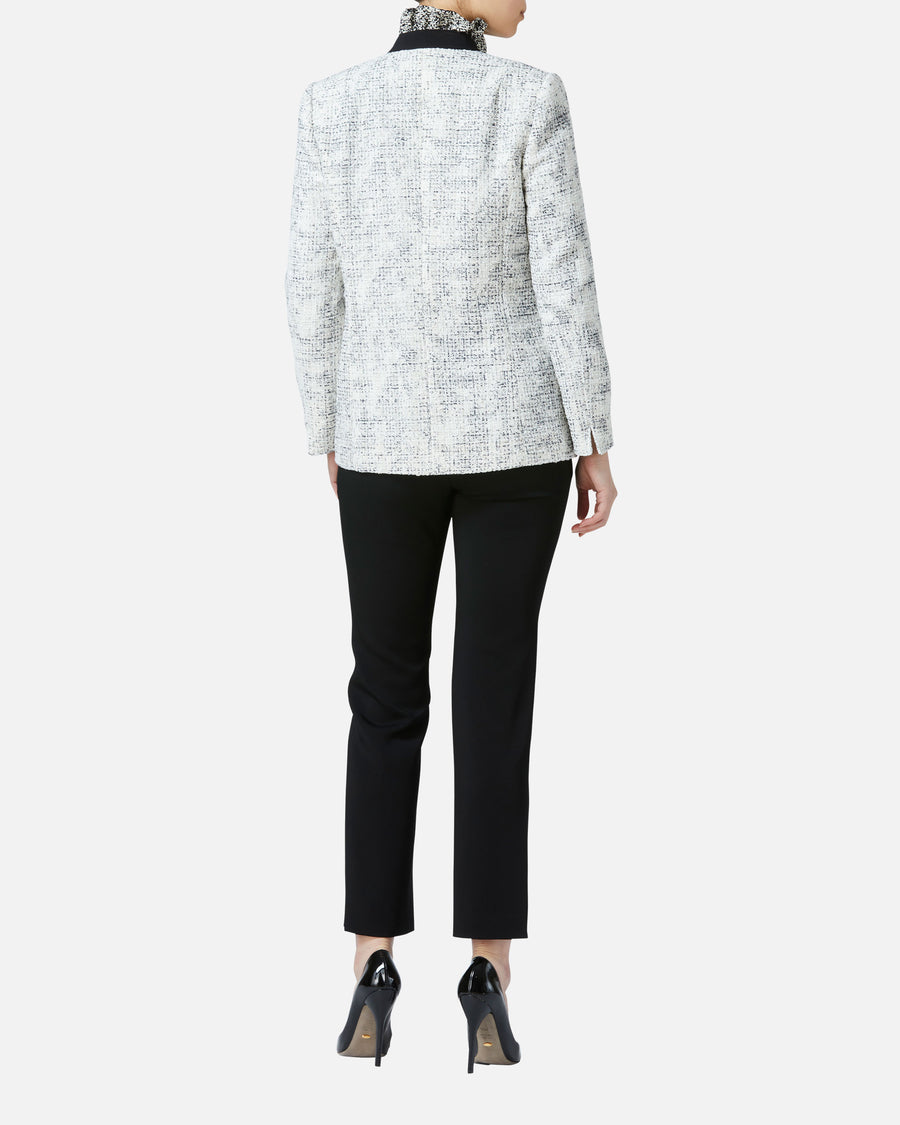 Stretch crepe tapered pants