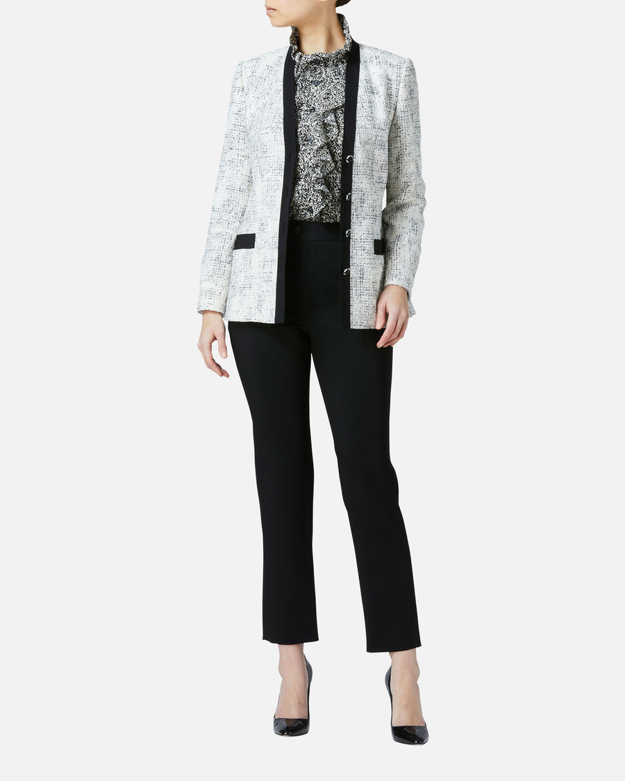 Stretch crepe tapered pants