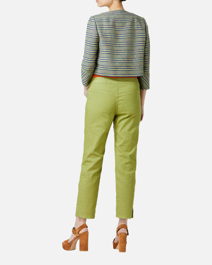 Colored denim cropped pants