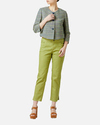 Colored denim cropped pants