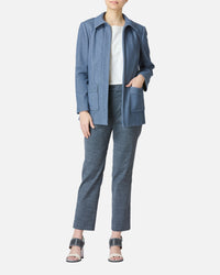 Shirt collar double jersey jacket