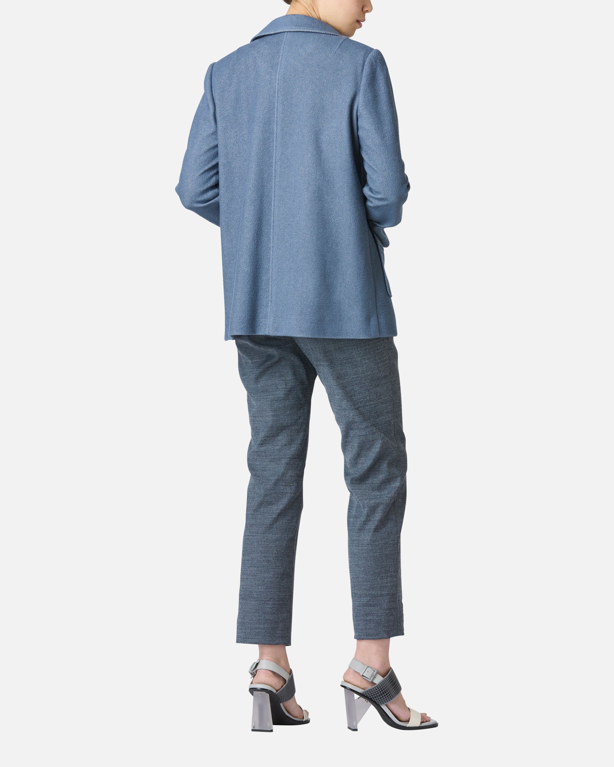 Shirt collar double jersey jacket
