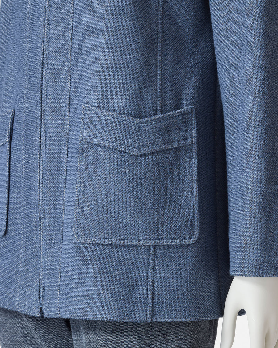 Shirt collar double jersey jacket
