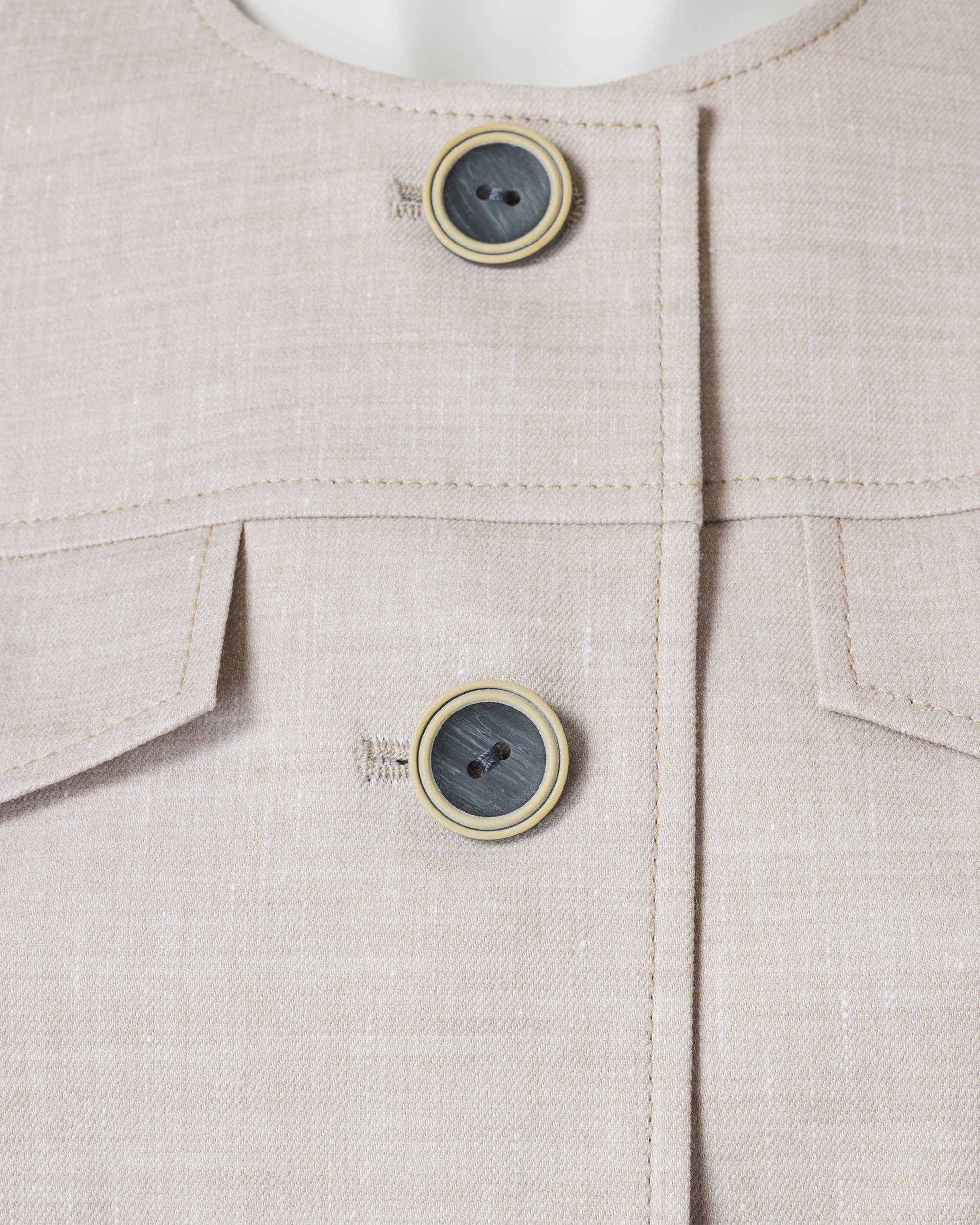 Natural stretch mid-length jacket