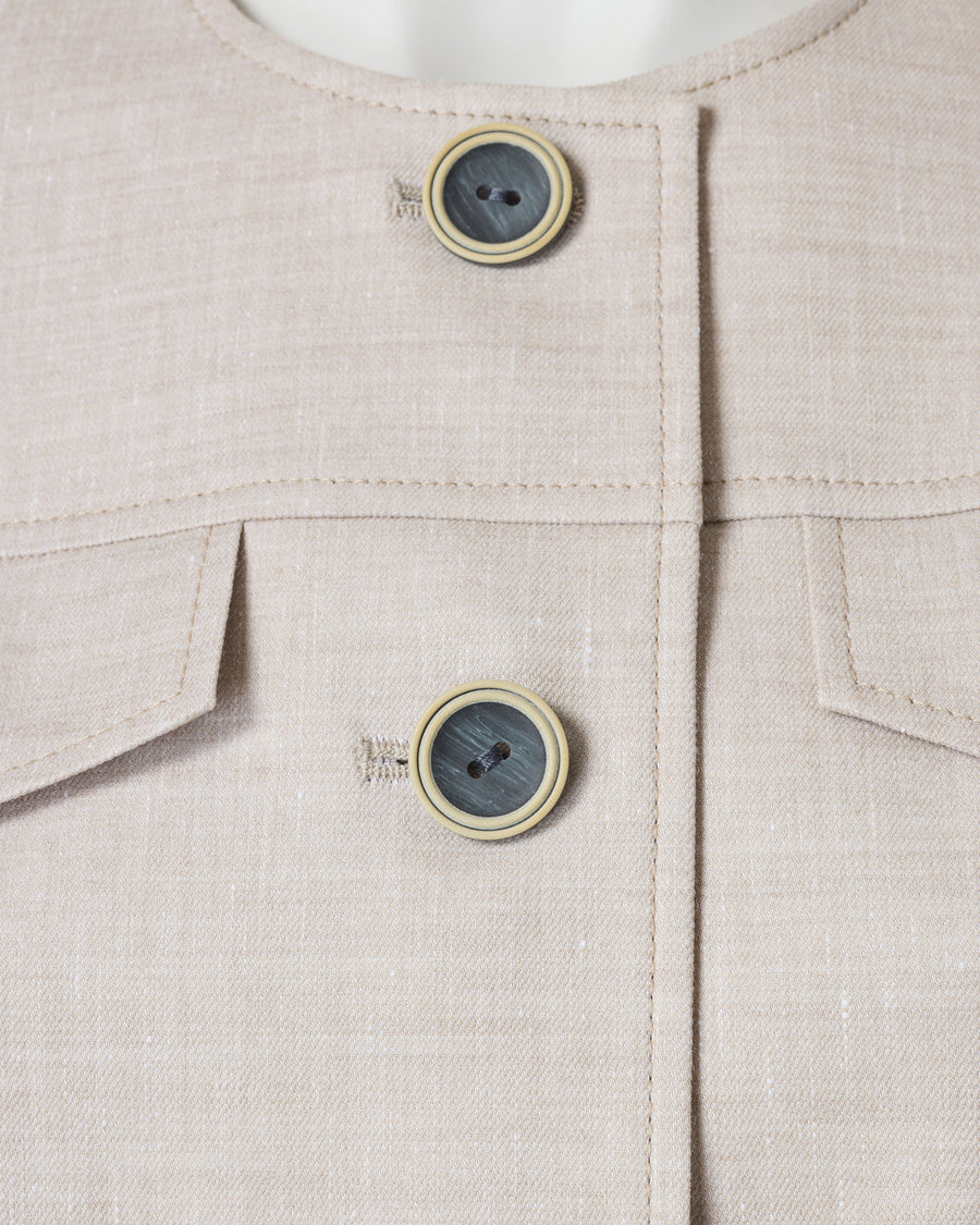 Natural stretch mid-length jacket