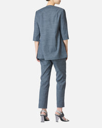 Natural stretch mid-length jacket