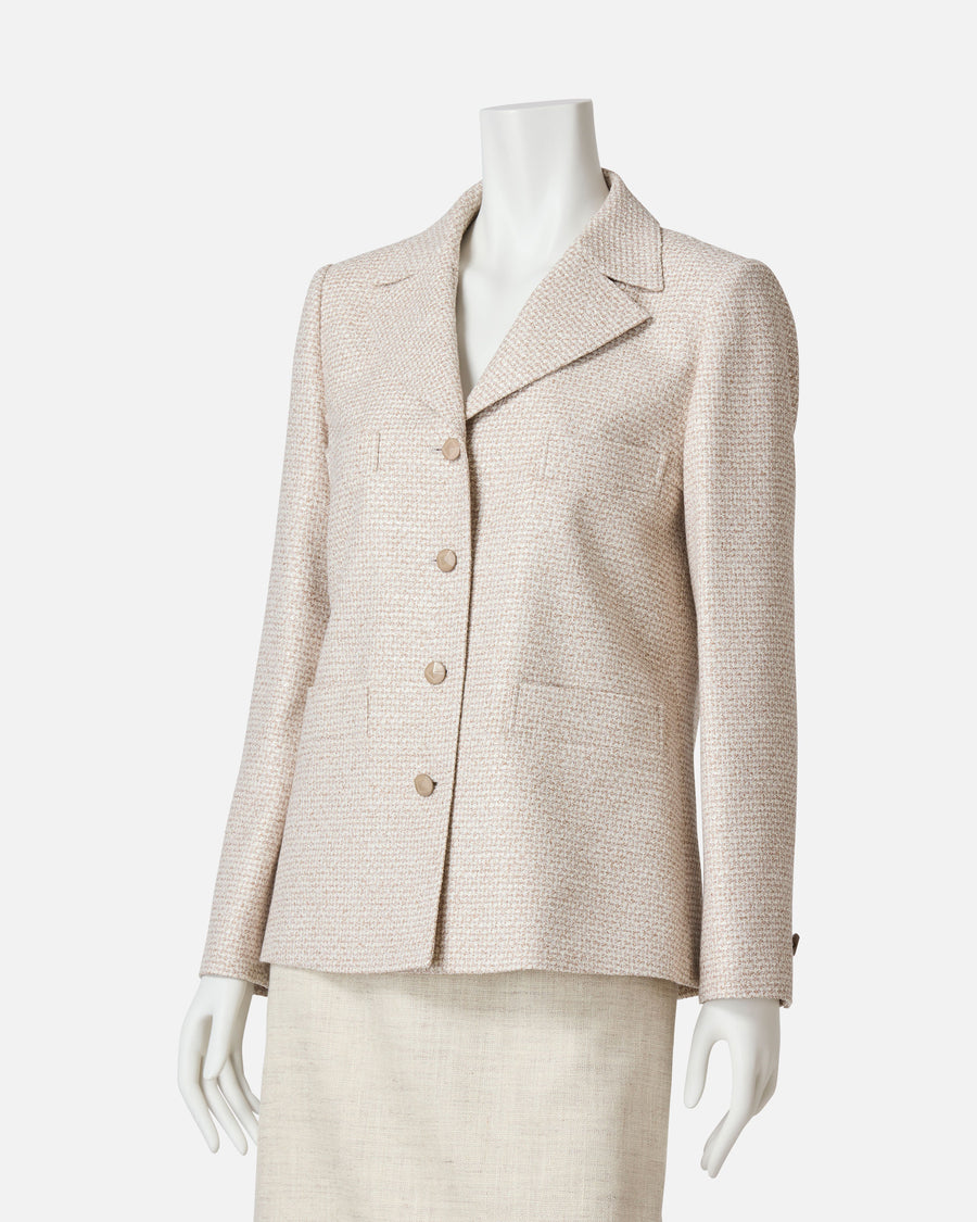 Box silhouette summer tweed jacket