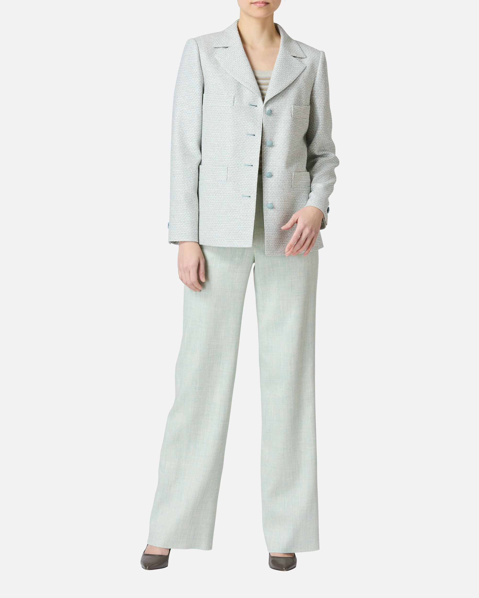 Stretch twill straight pants