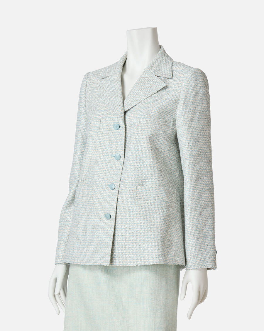 Box silhouette summer tweed jacket