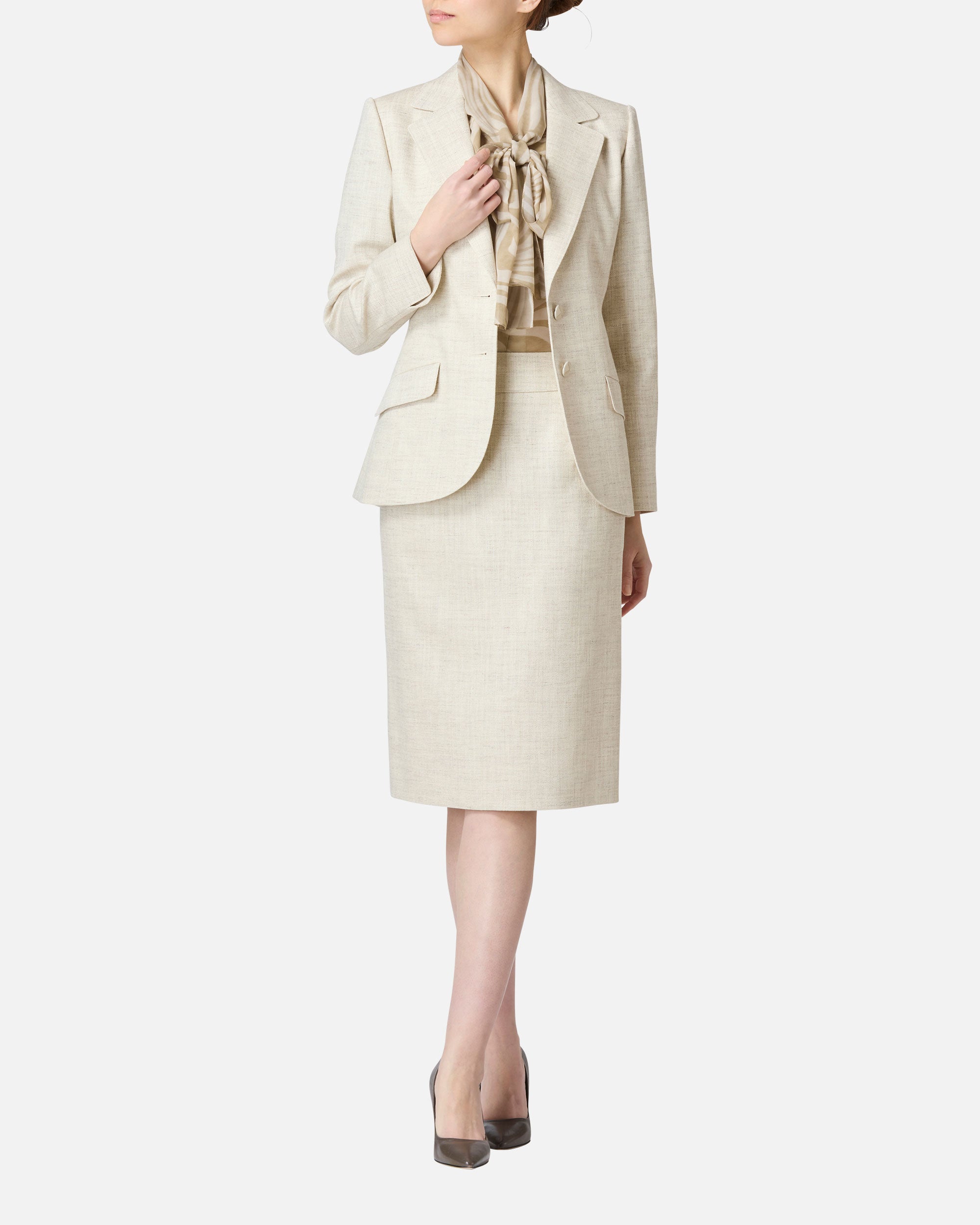 Pastel color twill tight skirt