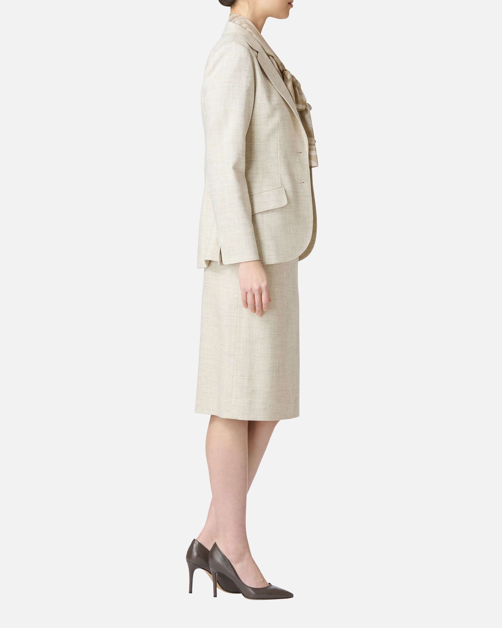Pastel color twill tight skirt