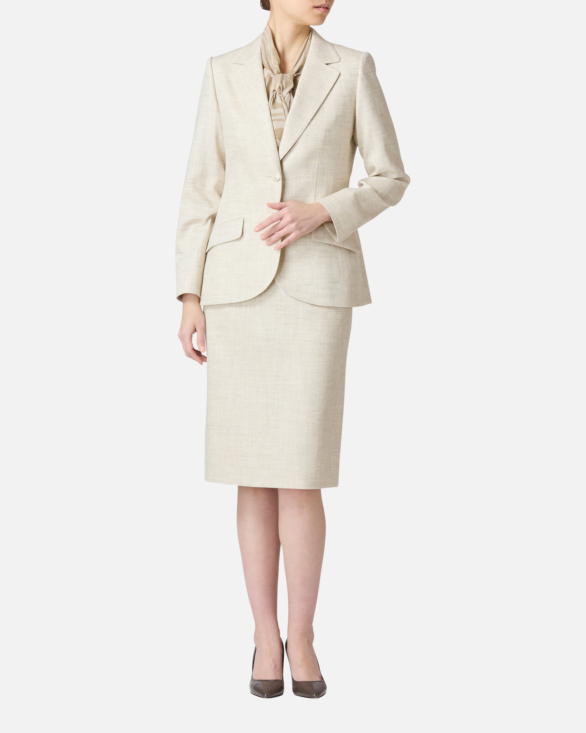 Pastel color twill tight skirt