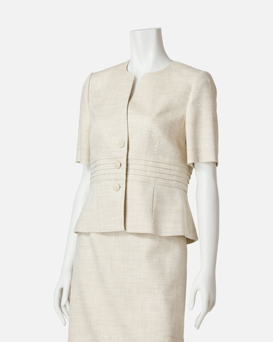 Pastel color twill half sleeve jacket